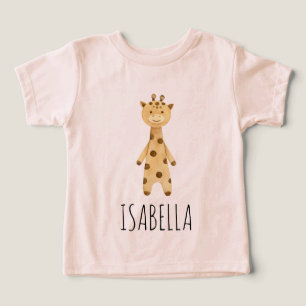 Giraffe monogramme. mignon rose moderne