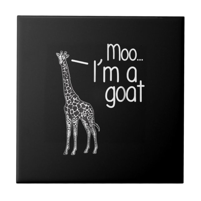 Giraffe Moo I bin eine Ziege Fliese (Vorderseite)