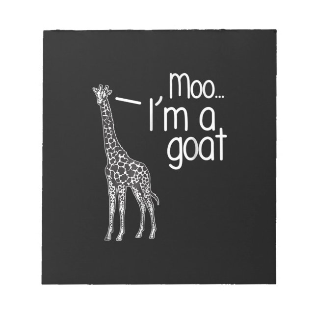 Giraffe Moo I bin eine Ziege Notizblock (Vorderseite)