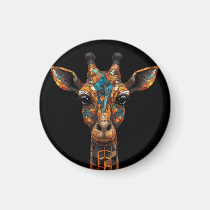 Giraffe Mosaic Portrait Akryllischer Schlüsselanhä Magnet