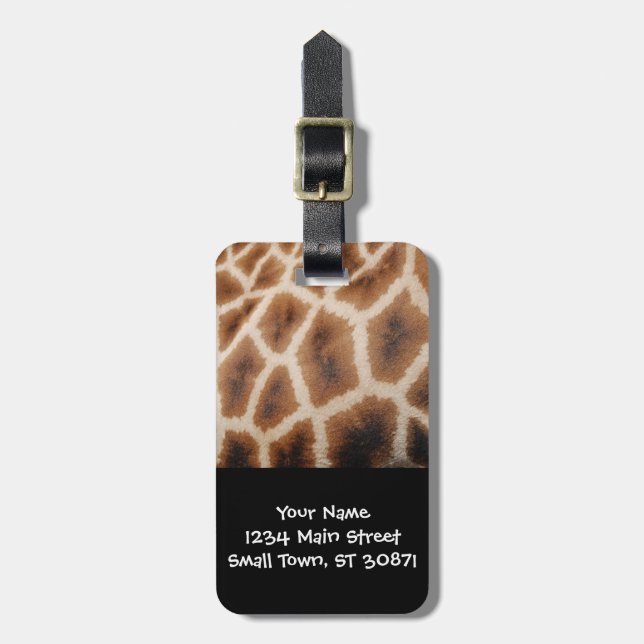 Giraffe-Muster-Geschenk für Wildtiere Gepäckanhänger (Vorderseite vertikal)