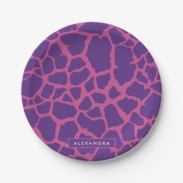 Giraffe Muster Pappteller (Vorderseite)