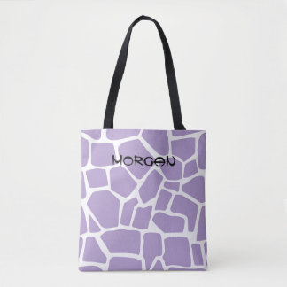 Giraffe Muster Tote Bag - Lila und weiß Tasche