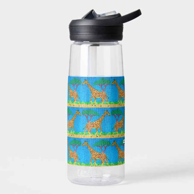 Giraffe (Muster) - Wasserflasche Trinkflasche (Links)