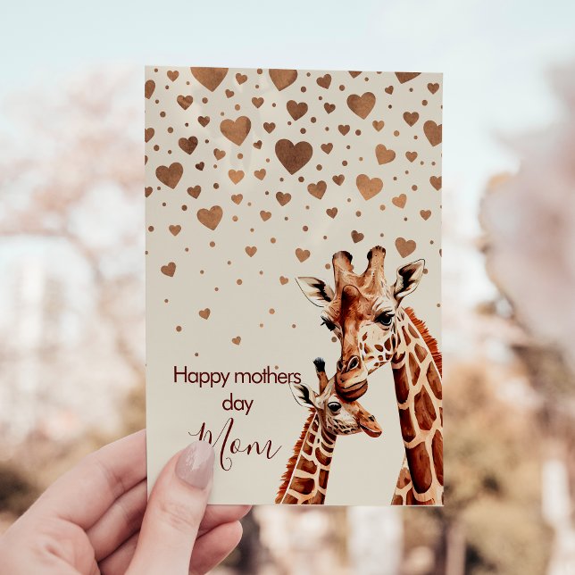 Giraffe Mütter Tag, glücklicher Muttertag Postkarte (Von Creator hochgeladen)