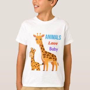Giraffe Mutter und Baby .Tiere T-Shirt