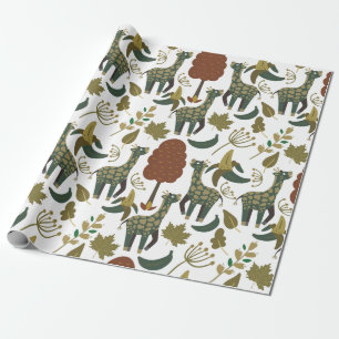 Giraffe nahtloses Muster   farbenfrohes Blumenmust Geschenkpapier