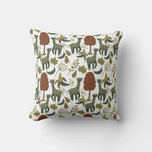 Giraffe nahtloses Muster farbenfrohes Blumenmust Kissen