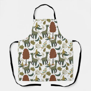 Giraffe nahtloses Muster   farbenfrohes Blumenmust Schürze