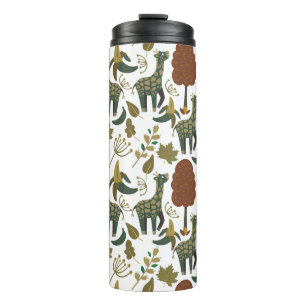 Giraffe nahtloses Muster   farbenfrohes Blumenmust Thermosbecher