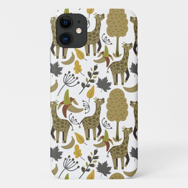 Giraffe nahtloses Muster, gelb, groß Case-Mate iPhone Hülle (Rückseite)