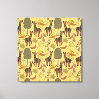 Giraffe nahtloses Muster, gelber Hintergrund