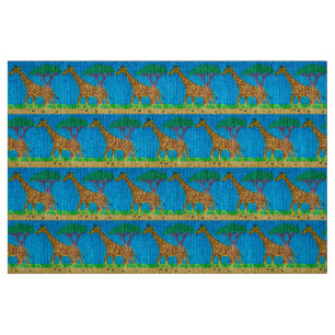 Giraffe - Natürliches Leinengewebe Stoff