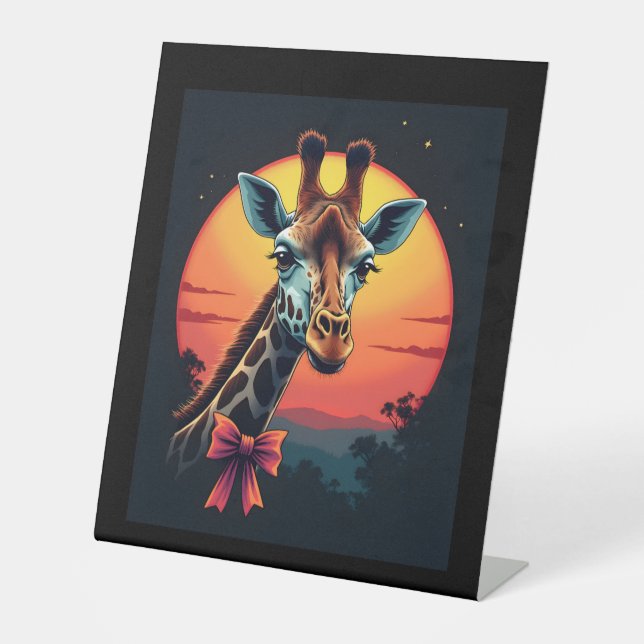 Giraffe Neck Like a Rollercoaster Run Funny Retro  Sockelschild (Vorderseite)