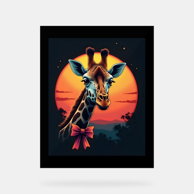 Giraffe Neck wie ein Rollercoaster Run Funny Retro Acrylschild (Vorderseite)