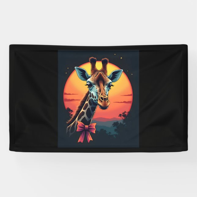 Giraffe Neck wie ein Rollercoaster Run Funny Retro Banner (Horizontal)