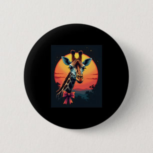 Giraffe Neck wie ein Rollercoaster Run Funny Retro Button