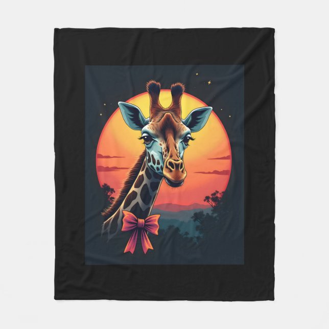 Giraffe Neck wie ein Rollercoaster Run Funny Retro Fleecedecke (Vorderseite)