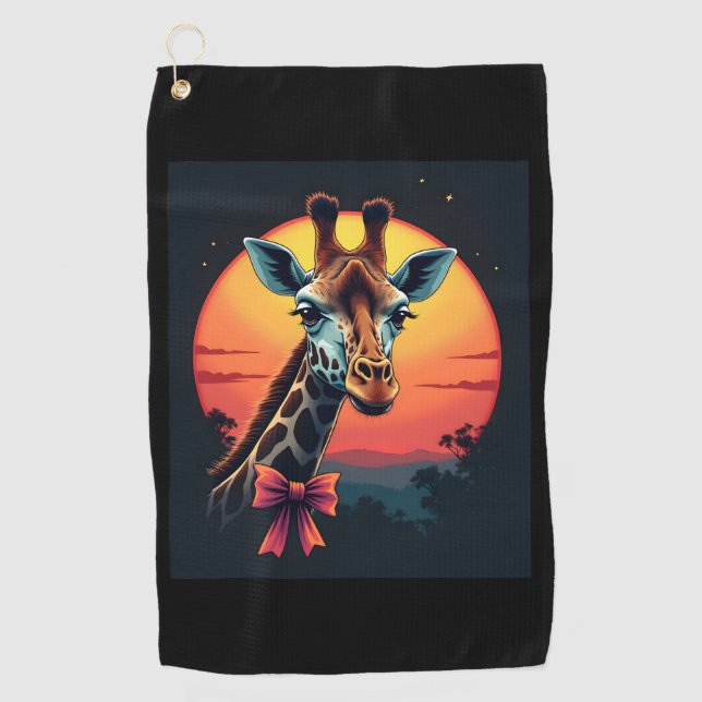 Giraffe Neck wie ein Rollercoaster Run Funny Retro Golfhandtuch (Vorderseite)