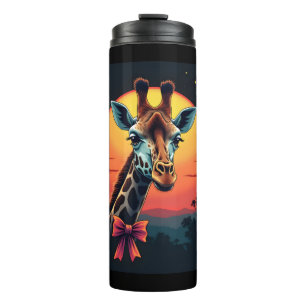 Giraffe Neck wie ein Rollercoaster Run Funny Retro Thermosbecher