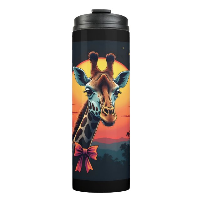 Giraffe Neck wie ein Rollercoaster Run Funny Retro Thermosbecher (Vorderseite)