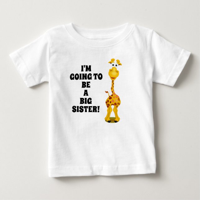 Giraffe New Baby Big Sister T Shirt (Vorderseite)