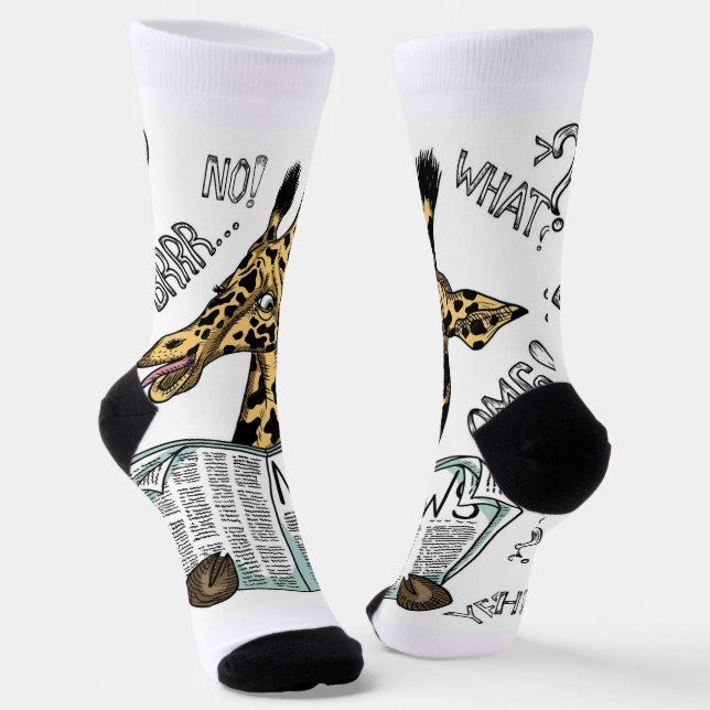 Giraffe News Socks Socken (Gewinkelt)