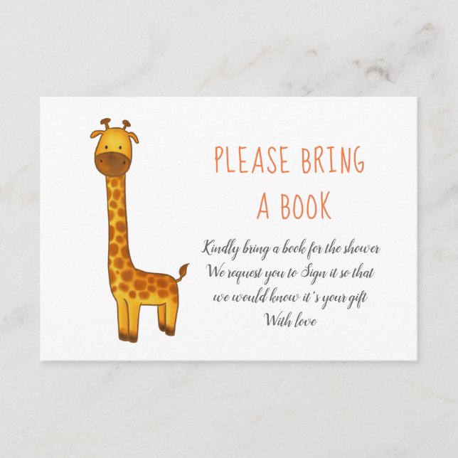 Giraffe Niedliche Minimalistische Babydusche bring Begleitkarte (Vorderseite)