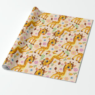 Giraffe niedlicher Cartoon Geschenkpapier