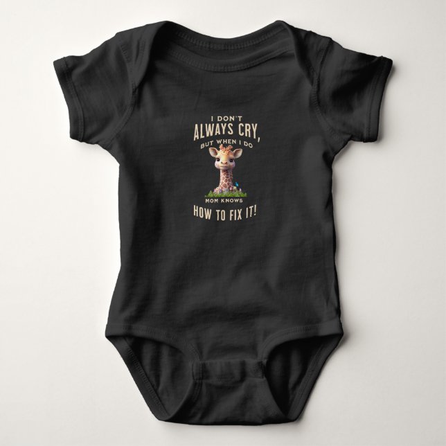 Giraffe Niedlicher Säugling Bodysuit "Ich weine ni Baby Strampler (Vorderseite)