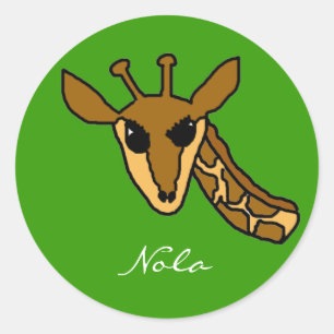 Giraffe, Nola Runder Aufkleber