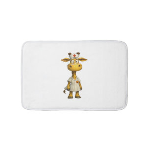 Giraffe Nurse Cartoon - Herausgeber der Whimsikale Badematte