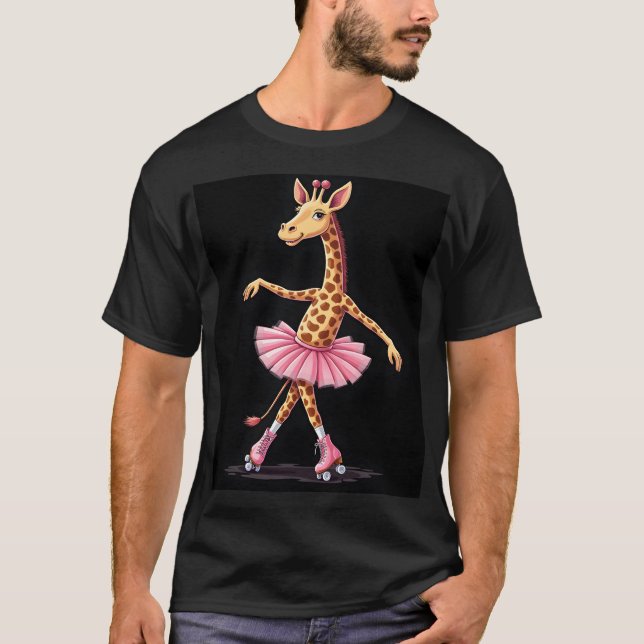 Giraffe On Roller Skates In Pink Tutu Tank Top (Vorderseite)