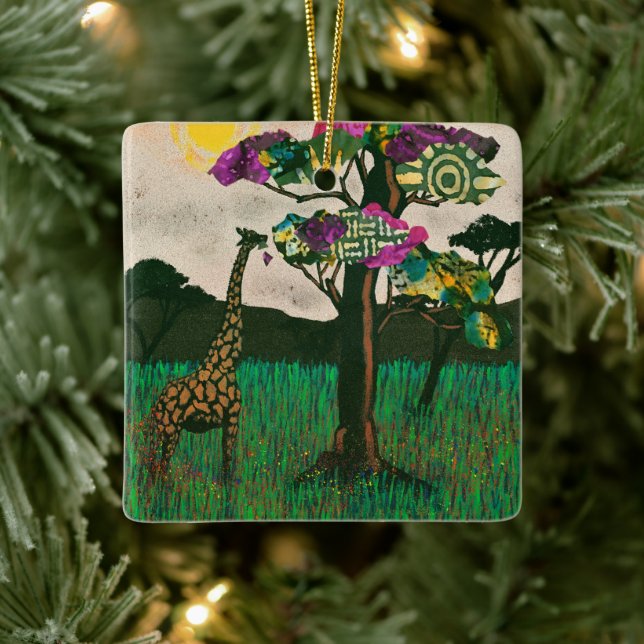 Giraffe on the Planes of Africa Keramikornament (Baum)