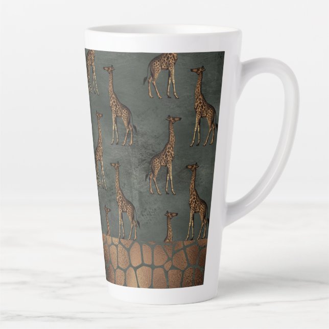 Giraffe Or Élégant Chic élégant Bronze Latte Mug (Droite)