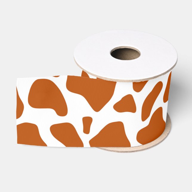 Giraffe Orange Print Decorative Ribbon Ripsband (Spule)