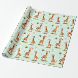 Giraffe Parade Baby Gift Wrap Geschenkpapier