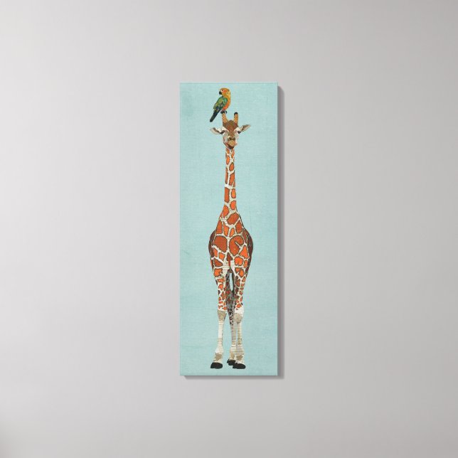 GIRAFFE & PARROT LEINWANDDRUCK (Vorderseite)