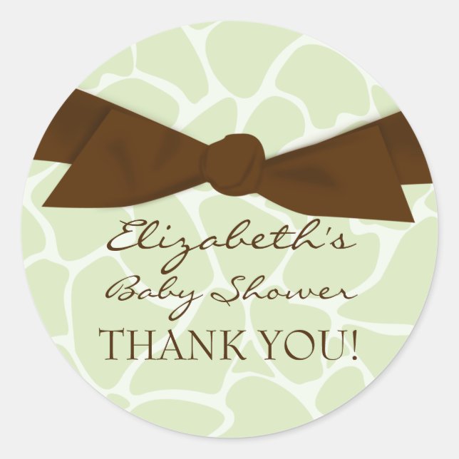 Giraffe Pattern Baby Shower Stickers (Vorderseite)