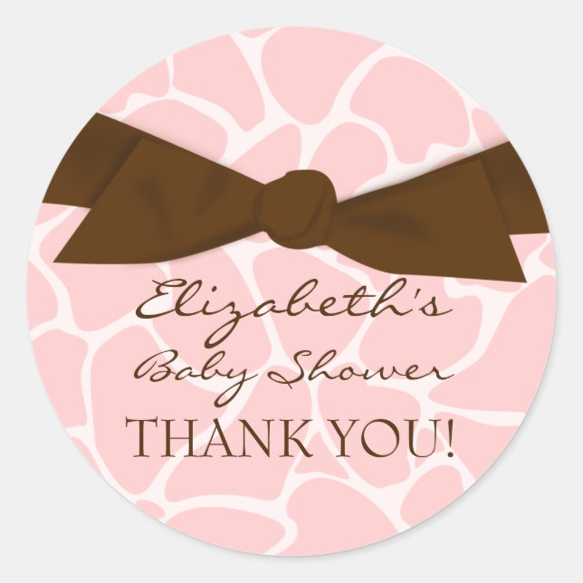 Giraffe Pattern Baby Shower Stickers (Vorderseite)