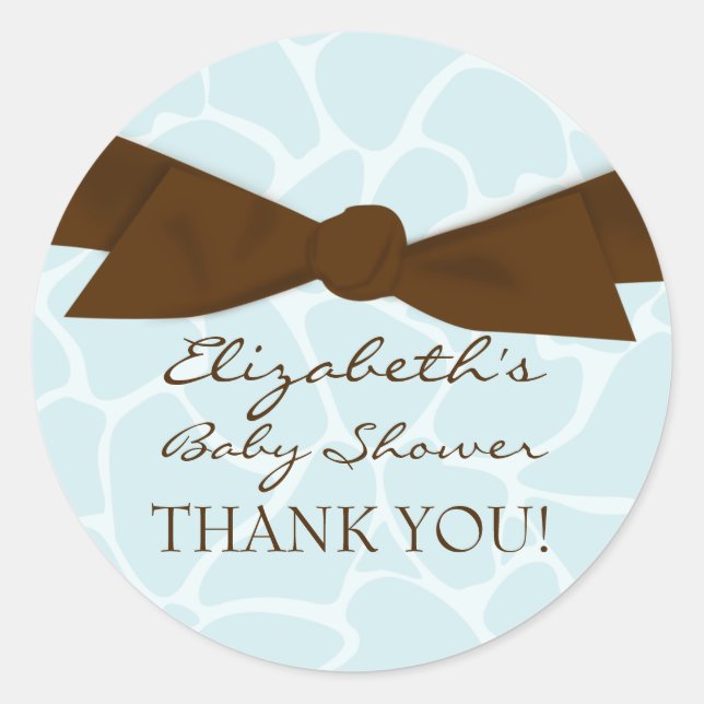 Giraffe Pattern Baby Shower Stickers (Vorderseite)