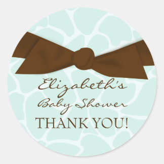 Giraffe Pattern Baby Shower Stickers