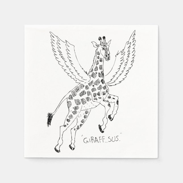 Giraffe + pegasus = Giraffsus Serviette (Vorderseite)