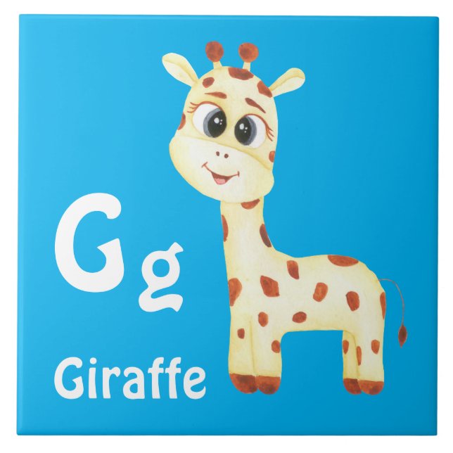 Giraffe personalisieren ABC: Buchstabe G - Ihren N Fliese (Vorderseite)