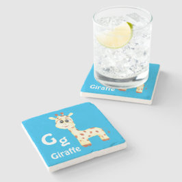 Giraffe personalisieren ABC: Buchstabe G - Ihren N Steinuntersetzer