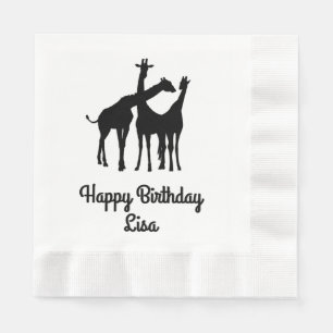 Giraffe Personalisiert Geburtstag Serviette