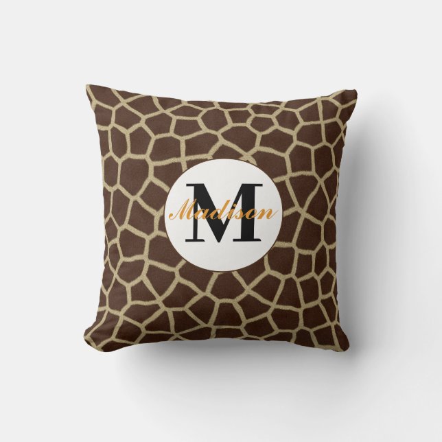 Giraffe, Personalisiertes Throw Kissen (Vorderseite)