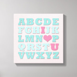 Giraffe Pink Mint Aqua Aquamarine Mauer Leinwand