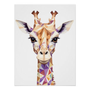 Giraffe Playful Adorable Fun Animal Colorful Joy Poster