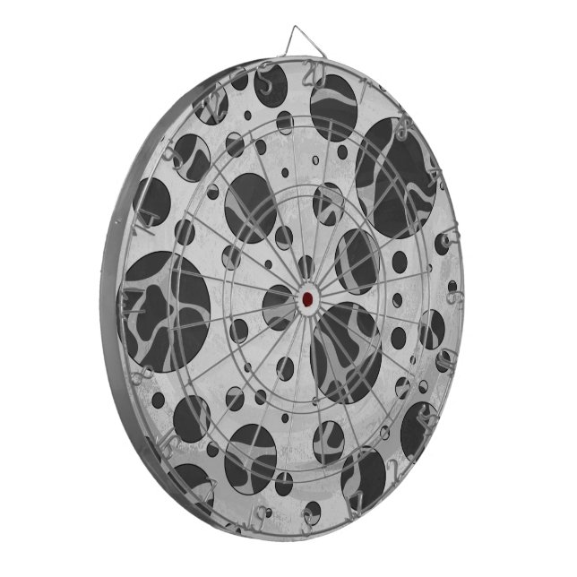 Giraffe Polka Dot Black and Light Gray Print Dartscheibe (Vorderseite Links)